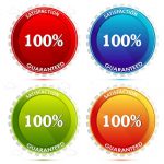 Colourful 100% Satisfaction Guaranteed Logos